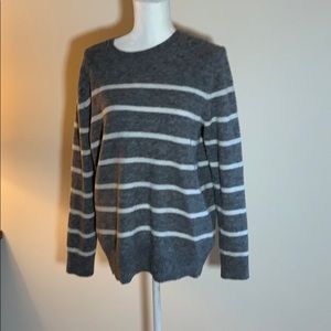 Banana Republic Gray and white striped sweater.